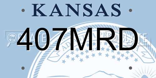 407MRD Kansas License Plate