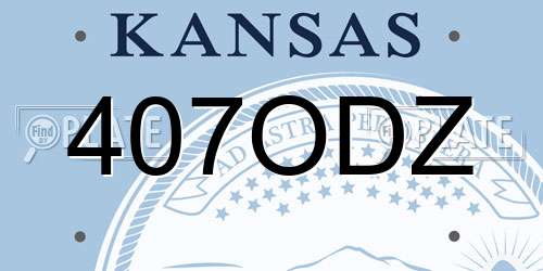 407ODZ Kansas License Plate