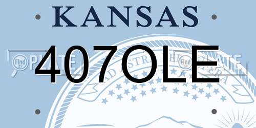 407OLE Kansas License Plate