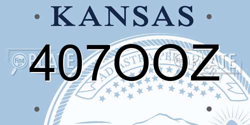 407OOZ Kansas License Plate