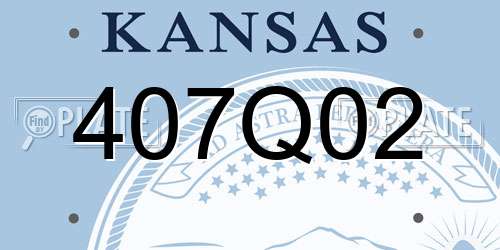 407Q02 Kansas License Plate
