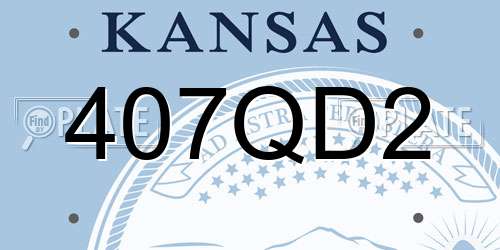 407QD2 Kansas License Plate