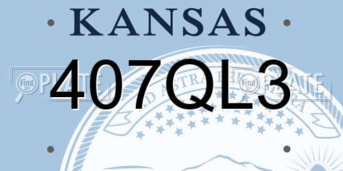 407QL3 Kansas License Plate