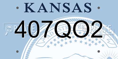 407QO2 Kansas License Plate