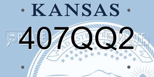 407QQ2 Kansas License Plate