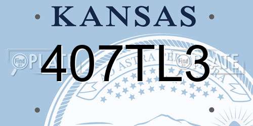 407TL3 Kansas License Plate