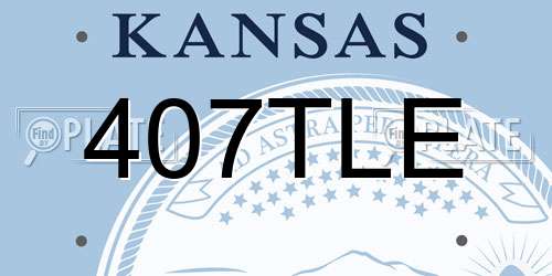 407TLE Kansas License Plate