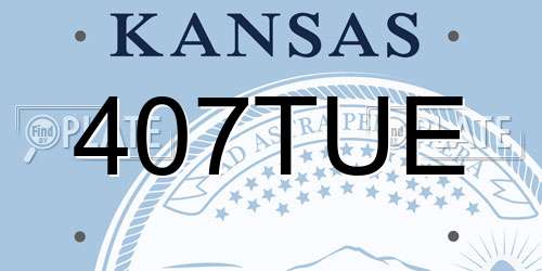407TUE Kansas License Plate