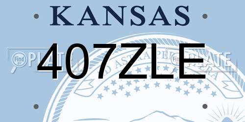 407ZLE Kansas License Plate