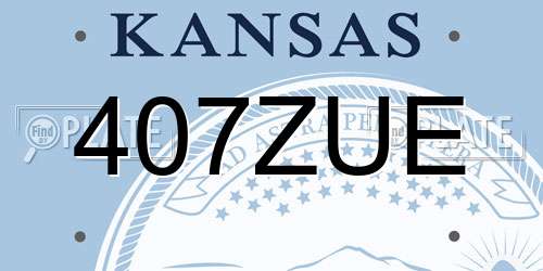 407ZUE Kansas License Plate