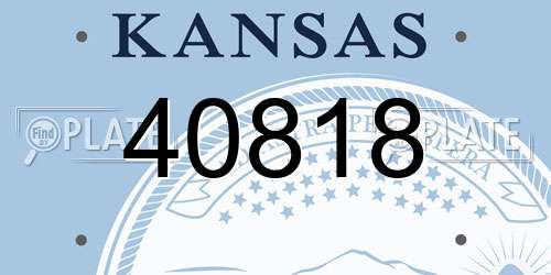 40818 Kansas License Plate