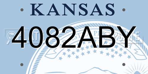 4082ABY Kansas License Plate