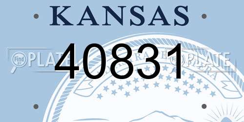 40831 Kansas License Plate