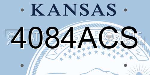 4084ACS Kansas License Plate