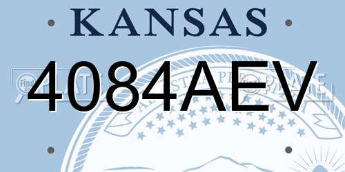 4084AEV Kansas License Plate