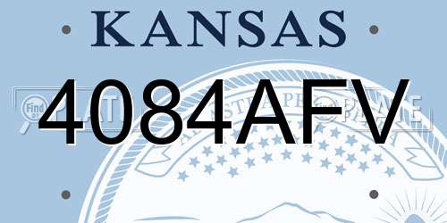4084AFV Kansas License Plate