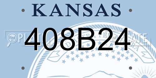 408B24 Kansas License Plate