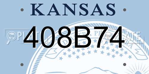 408B74 Kansas License Plate