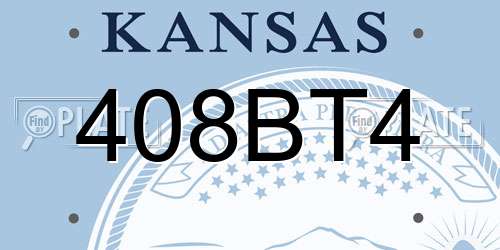 408BT4 Kansas License Plate
