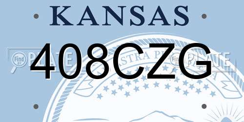 408CZG Kansas License Plate