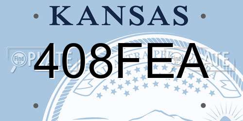 408FEA Kansas License Plate