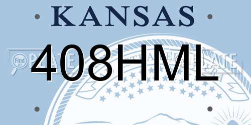 408HML Kansas License Plate