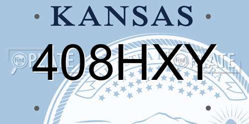 408HXY Kansas License Plate