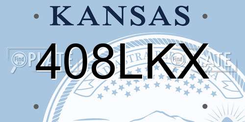 408LKX Kansas License Plate