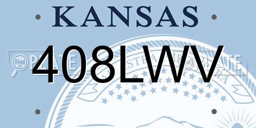 408LWV Kansas License Plate