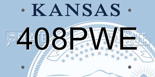 408PWE Kansas License Plate