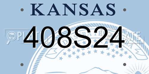 408S24 Kansas License Plate