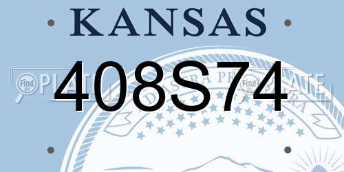 408S74 Kansas License Plate