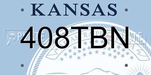408TBN Kansas License Plate