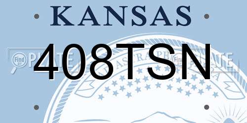 408TSN Kansas License Plate
