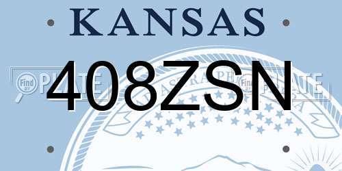 408ZSN Kansas License Plate