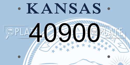 40900 Kansas License Plate