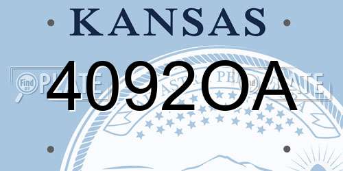 4092OA Kansas License Plate