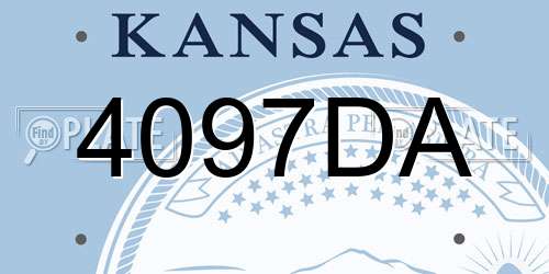 4097DA Kansas License Plate