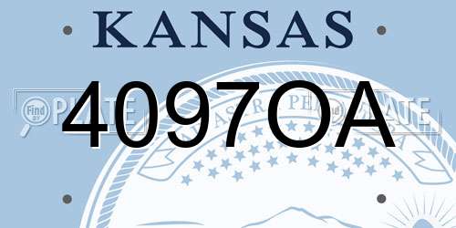 4097OA Kansas License Plate