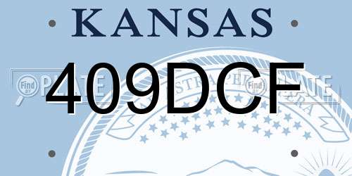 409DCF Kansas License Plate