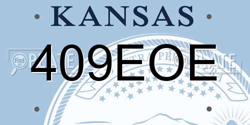 409EOE Kansas License Plate