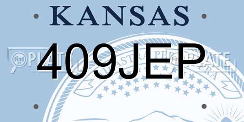 409JEP Kansas License Plate