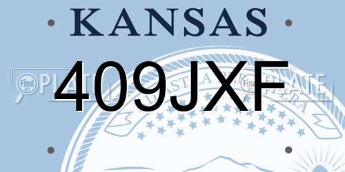 409JXF Kansas License Plate