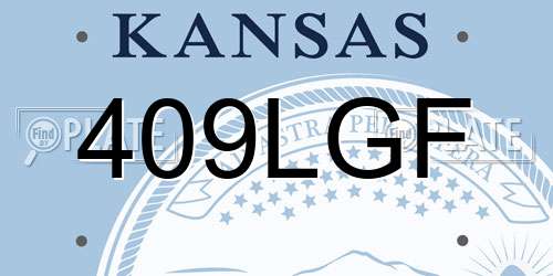 409LGF Kansas License Plate
