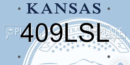 409LSL Kansas License Plate