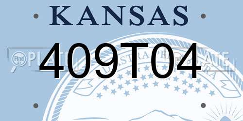 409T04 Kansas License Plate