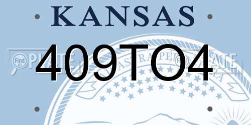 409TO4 Kansas License Plate