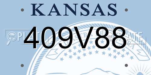 409V88 Kansas License Plate