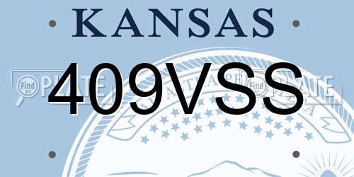 409VSS Kansas License Plate
