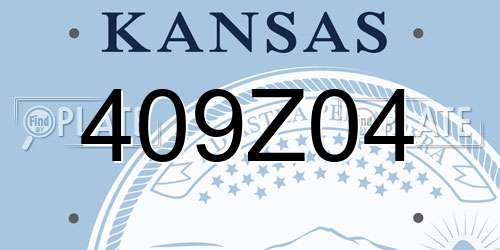 409Z04 Kansas License Plate